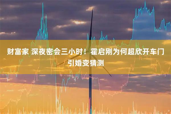 财富家 深夜密会三小时！霍启刚为何超欣开车门引婚变猜测